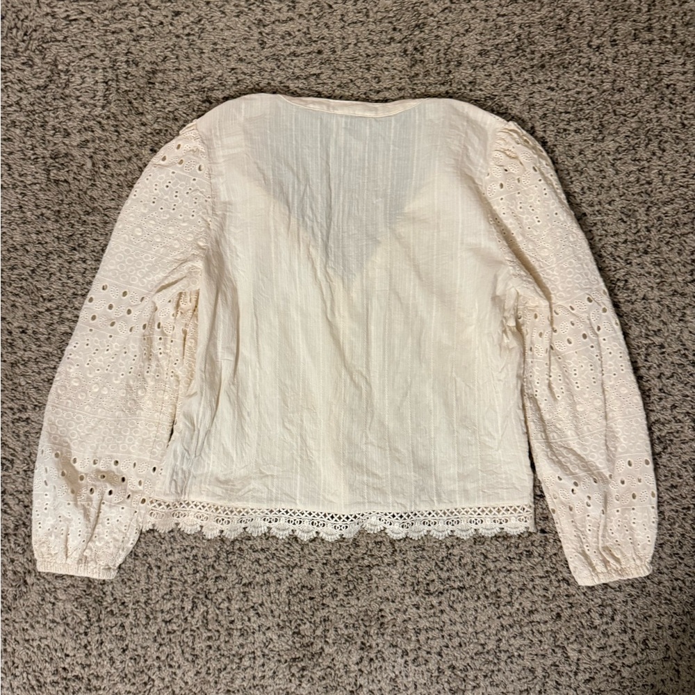Industry Republic Beige Eyelet Button Down Long Sleeve - Picture 5 of 5